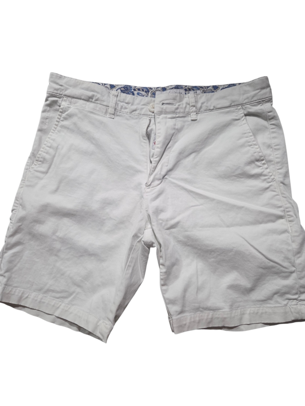 Denim & Flower Men's White Flat-Front Chino Shorts